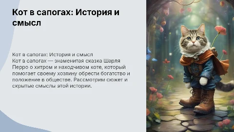 Рассказ о книге Кот в сапогах Шарль перро