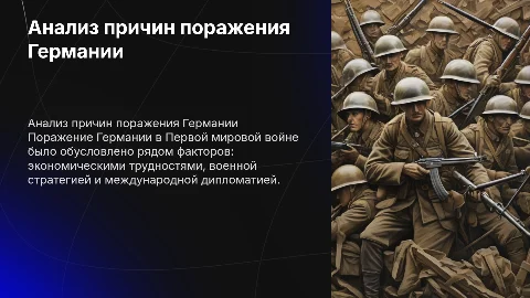 Анализ причин поражения Германии в Первой мировой войне