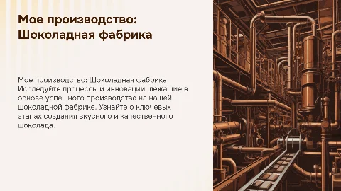мое производство шоколадная фабрика