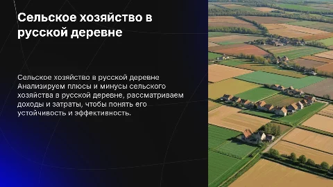 Плюсы и минусы сельского хозяйства в русской деревне