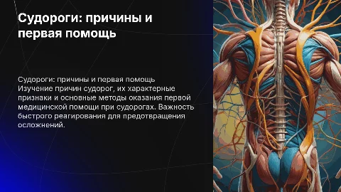 Презентация по ПМП: Судороги, причины и первая помощь