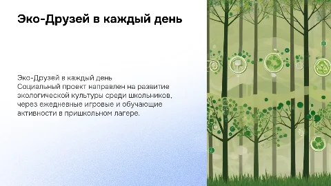 Социальный проект "Эко-Друзей в каждый день" для лагеря