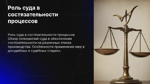 Полномочия суда в обеспечении состязательности процессов
