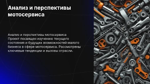 Анализ и перспективы малого бизнеса в сфере мотосервиса