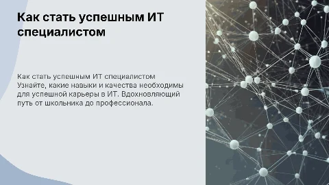 Выступление успешного ИТ специалиста перед школьниками