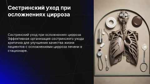 Сестринский уход при осложнениях цирроза печени в стационаре