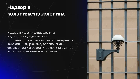 Надзор за осужденными в колониях-поселениях