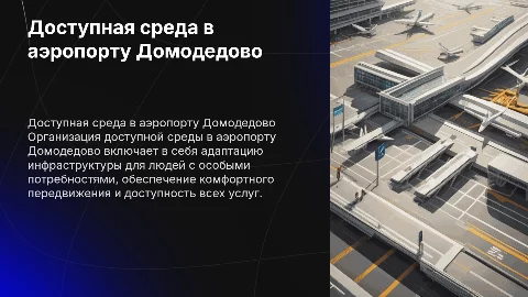 Организация доступной среды в Аэропорту Домодедово