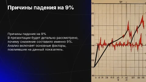презентация аккуратно объяснить почему падение составило 9%