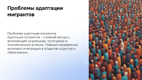 проблемы адаптации мигрантов. Главные направления