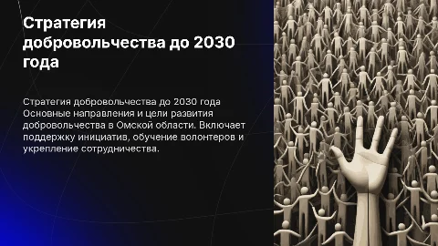 Стратегия развития добровольчества в Омской области до 2030 года