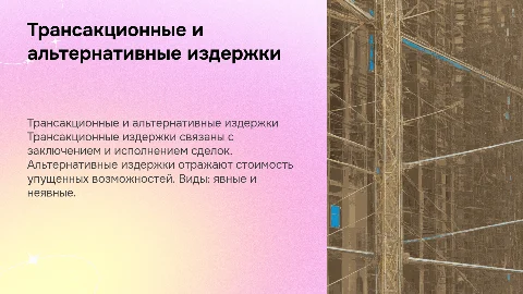 Трансакционные и альтернативные издержки: виды и значение