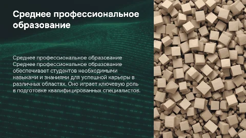Среднее профессиональное образование