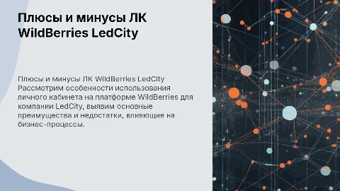 Плюсы и минусы личного кабинета WildBerries LedCity