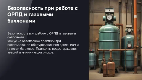Безопасное выполнение работ с ОРПД и газовыми баллонами