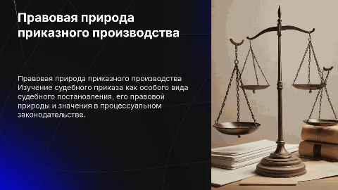 Правовая природа приказного производства и судебный приказ