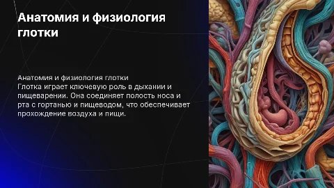 Анатомо-физиологические процессы, особенности глотки