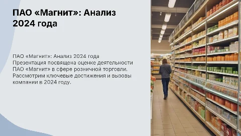 Анализ компании ПАО «Магнит» в 2024 году