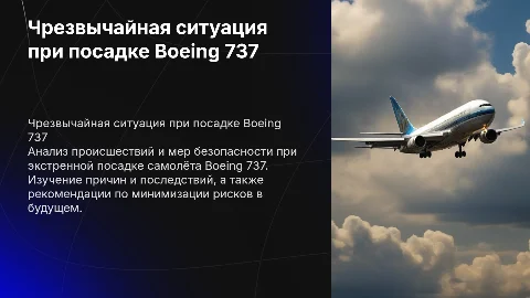Чрезвычайная ситуация при экстренной посадке Boeing 737
