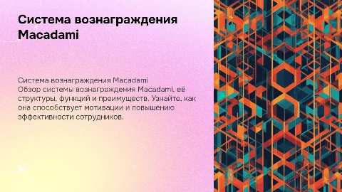 система вознаграждения Macadami