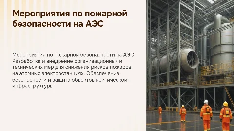 Разработка мероприятий по пожарной безопасности на АЭС