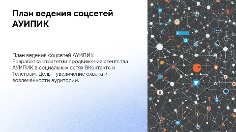 План ведения социальных сетей для агентства АУИПИК