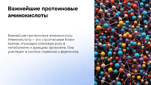 Характеристика важнейших протеиновых аминокислот