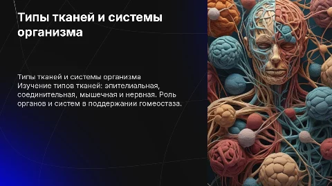 Типы тканей организма человека: эпителиальная, соединительная