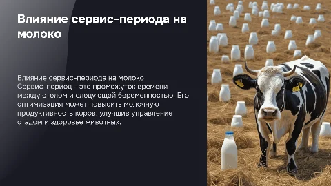 Влияния сервис-периода на молочную продуктивность коров