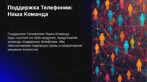 Поддержка Телефонии. Наша команда. Курс состоит из 3 модулей