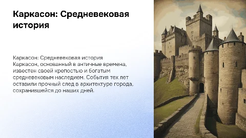 Презентация о городе Каркасон: история и достопримечательности