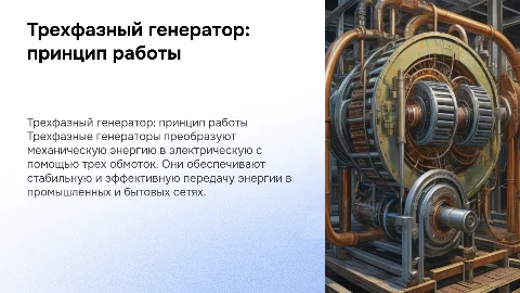 Трехфазный генератор электрической энергии: принцип работы