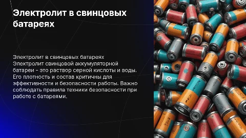 Электролит свинцовой аккумуляторной батареи: состав и безопасность
