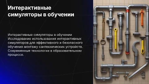 Изучение интерактивных симуляторов для обучения монтажу сантехники