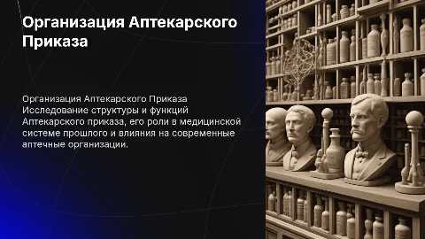 Организация и организация аптекарского приказа