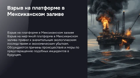 взрыв нефтяной платформы в мексиканском заливе