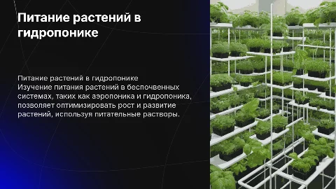 Питание растений в беспочвенной культуре. Аэро- и гидропоника