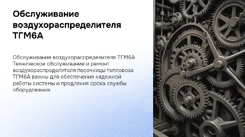 Техническое обслуживание воздухораспределителя ТГМ6А