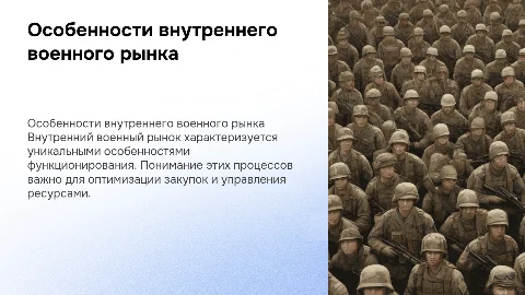 Презентация по особенностям внутреннего военного рынка