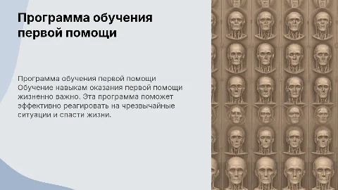 Программа обучения первой помощи пострадавшим