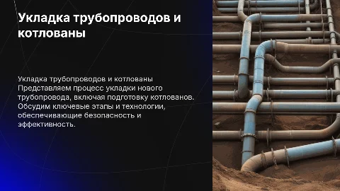 УКЛАДКА НОВОГО ТРУБОПРОВОДА И КОТЛОВАНЫ ДЛЯ НИХ