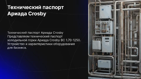 Технический паспорт Холодильная горка Ариада Crosby ВС 1.70-1250
