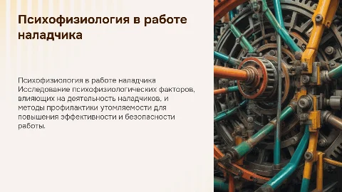 Психофизиологические аспекты деятельности наладчика