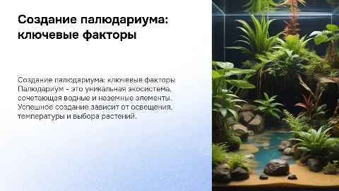 Создание палюдариума: особенности и ключевые факторы