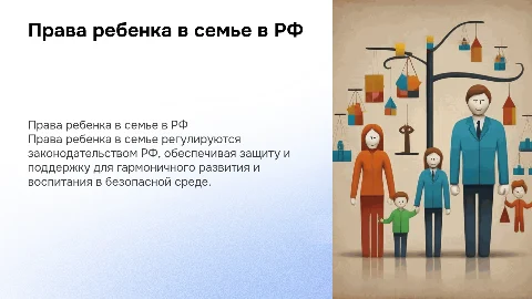 Права ребенка в семье по законодательству РФ