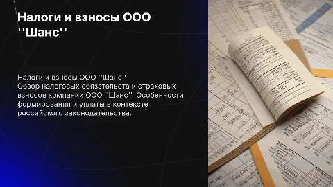 Налоги и страховые взносы ооо шанс