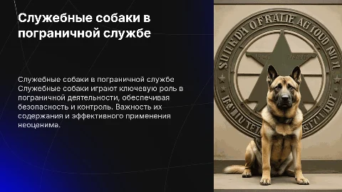 Служебные собаки в пограничной деятельности России
