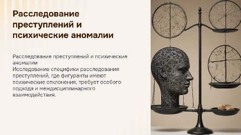 Особенности расследования преступлений с психическими аномалиями