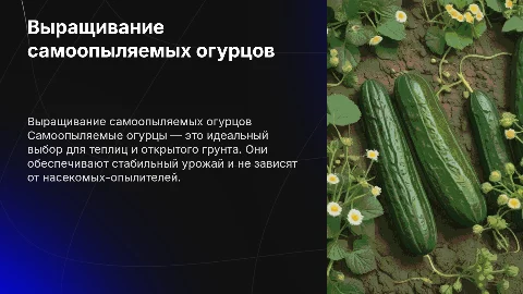 Выращивание огурцов самоопыляемые