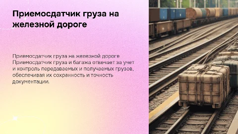 Приемосдатчик груза и багажа на железнодорожном транспорте